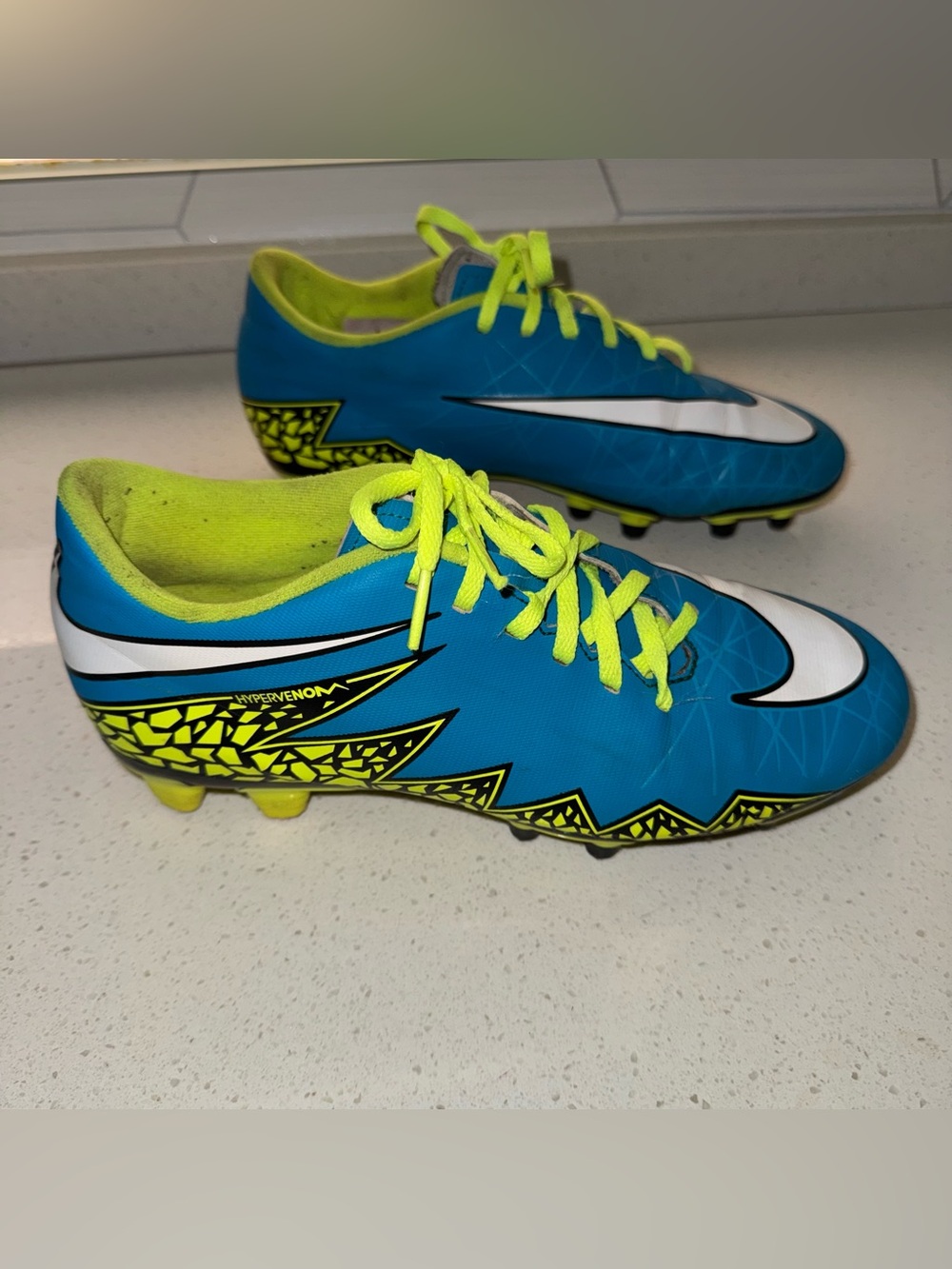Nike Kids' Blue with Volt Accents Soccer Cleats